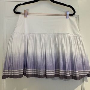 K-Swiss White and Purple Pleated Tennis Skirt